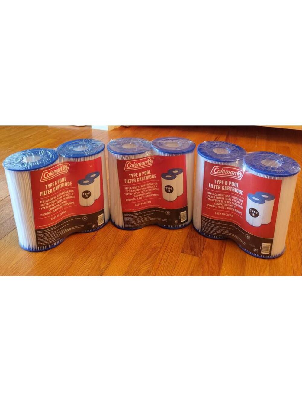 6 Pack Coleman Type IV / Type B Pool Filter Pump Replacement Cartridges